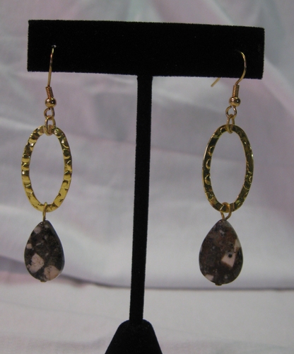 Jewelry-Semi-Precious Stones-Teardrops of Pink Spot Jasper