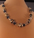 Jewelry--Misc Materials-Necklacesblack and gold polymer bead necklace set