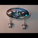 Jewelry--Polymer Clay-Brooches & Pinsocean blue pin