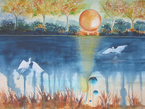 Print Making-Animals-Snowy Egret