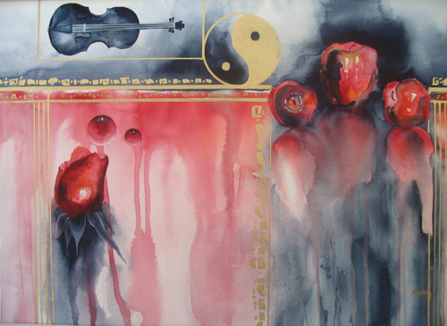 Print Making-Surrealism-Violin
