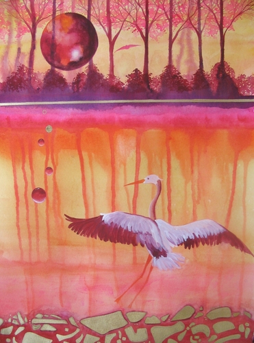 Print Making-Animals-Landing Bird