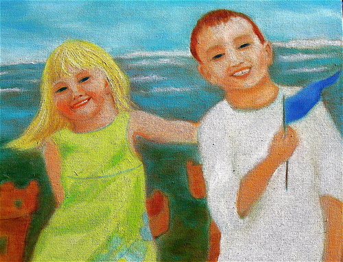 Painting-Oil-Grace and Noah