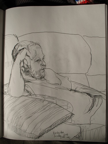Drawing-Figurative-andrew  on an itchy couch