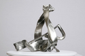 Sculpture, metal, steel, welded, twisted, polished, abstract,  - Abstract Sculpture