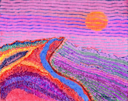 Drawing-Paper-Desert Sunset