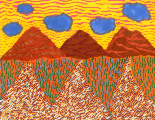 Drawing-Ink-Fields & Mountains III