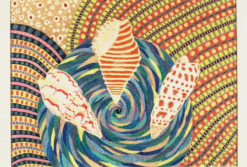 Drawing-Colored pencil-Swirling Miters