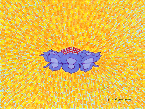 Drawing-Ink-Blue Lotus
