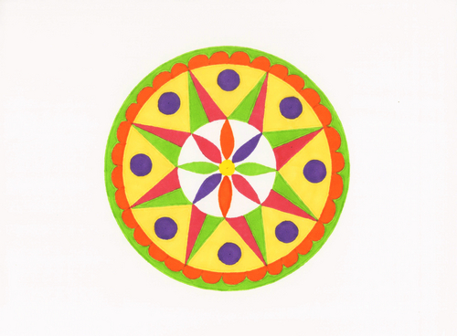 Drawing-Ink-Star with Rosette Hex 