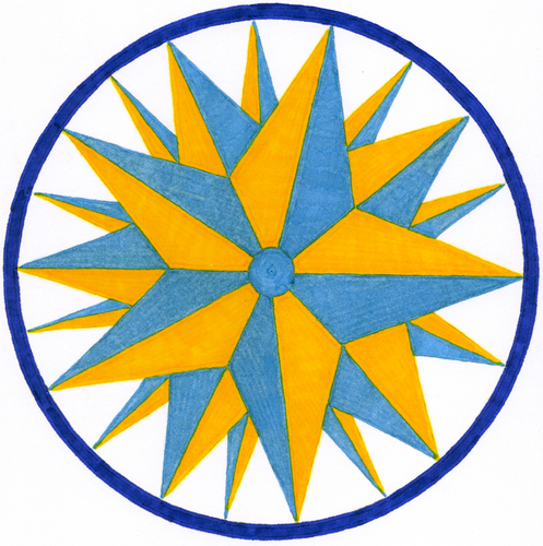 Drawing-Ink-Triple Star Hex