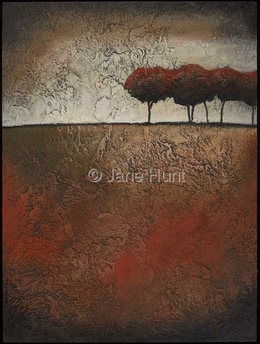 Painting-Acrylic-Red Trees