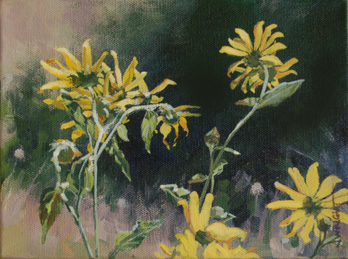 Painting-Botanical-Yellow Asters