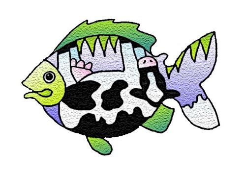 Digital Art-Cow Fish