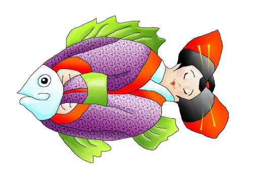 Digital Art-Illustration-Geisha Fish