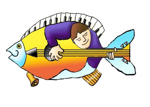 Digital Art-Illustration-Guitar Fish