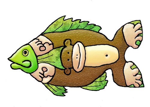 Digital Art-Illustration-Monkey Fish