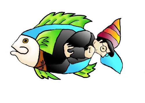 Digital Art-Illustration-Thinker Fish