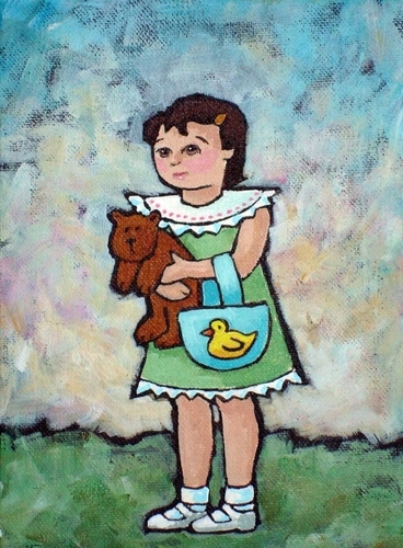 Painting-Figurative-Emily Takes the Plunge and Stays Over