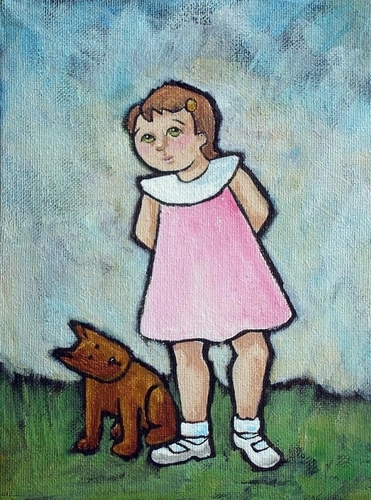 Painting-Figurative-Audrey Takes On A Pensive Pose