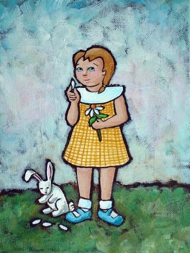 Painting-Figurative-Juliette Discovers 'He Loves Me, He Loves Me Not