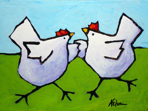 Painting-Animals-Do The Funky Chicken