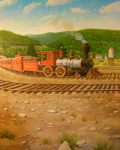 Painting-Landscape-Train Mural Commission
