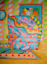 eels, chair, colored pencil, drawing, interior, Judith Orner Bruce, Bruce, eels at ease, still life, patterns - Still Life Drawing