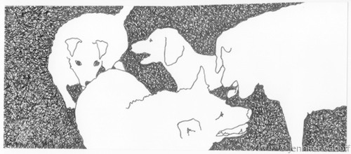 Drawing-Paper-Happy Dogs #2 (sold)