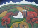 Painting--Acrylic-LandscapeThe White Barn