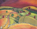 Drawing--Pastels-LandscapeSunset Farms