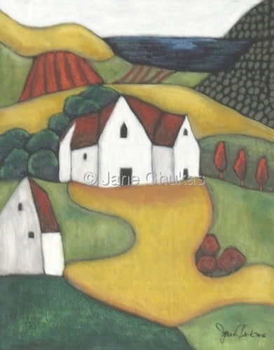 Drawing-Landscape-Lake Cottage