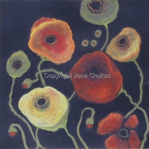 Drawing-Landscape-Poppies In Black