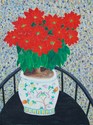 Painting--Oil-Still LifePONSETIAS IN CHINESE VASE