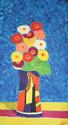 Painting--Oil-Still LifeZENNIAS IN CLARICE CLIFF