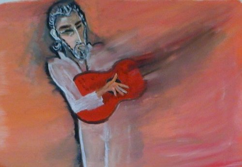 Painting-SOUT BEACH GUITARIST