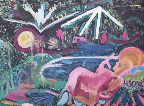 Painting-READING THE BIBLE AND THINKING ABOUT YOU