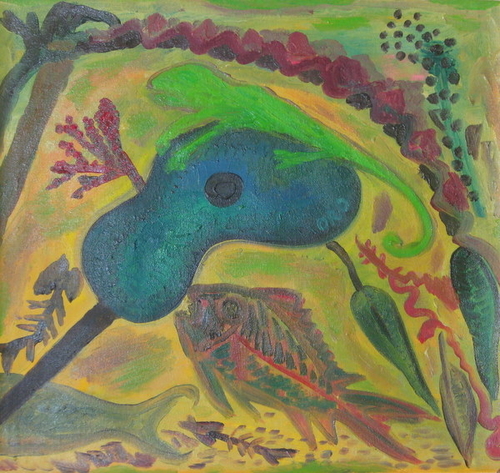 Painting-GUITAR FISH LIZARD