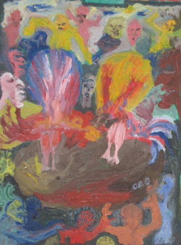 Painting-JUEGO DE GALLO