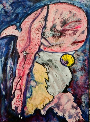 Painting-OLD MAN FROM THE MOON
