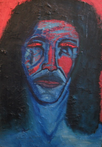 Painting-MY FRIEND WITH LONG HAIR AND TOO MUCH BRAIN