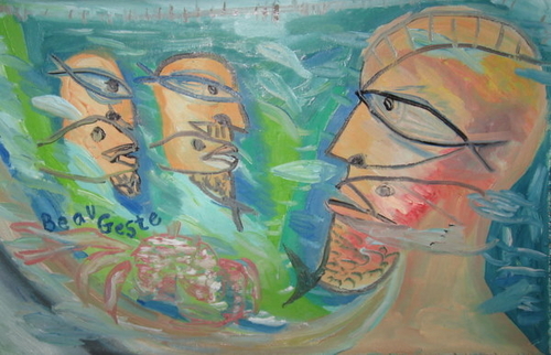 Painting-THINKING AND LIVING FISHING