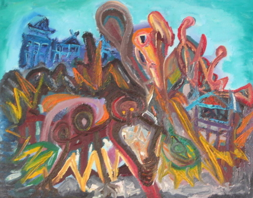 Painting-El pueblecito de los Bonones, ORO BOJUKERO