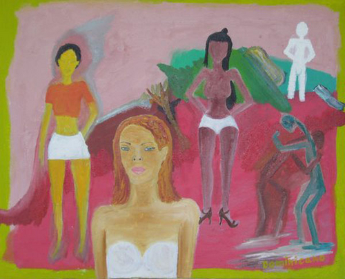 Painting-Sobre el techo, DOMINICANO