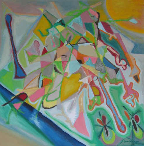 Painting-Abstract-Lineas de Lonilla, DOMINICANO