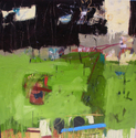Painting--Oil-AbstractShadowed lawn