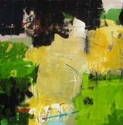 Painting--Oil-Abstractdandelions green dress