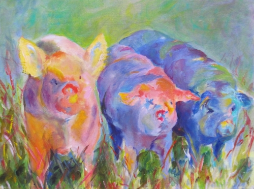 Painting-Acrylic-Three Little Pigs