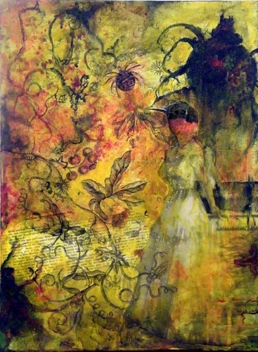 Mixed Media-On Canvas-Queen Bird