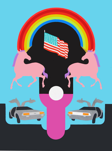 Painting-deloreans and unicorns